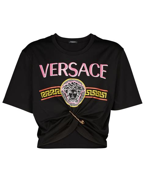 versace pin crop top|Versace tops women on sale.